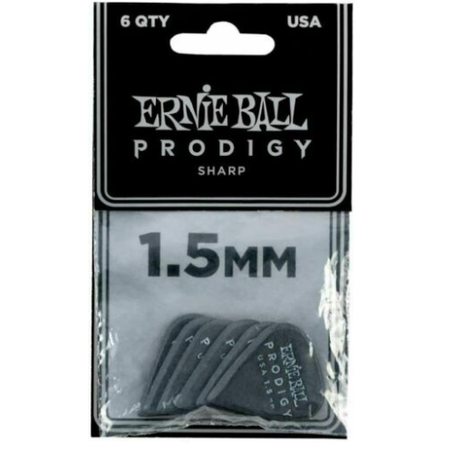 Ernie Ball 9335 1.5mm black sharp Prodigy 6-pack mediatori