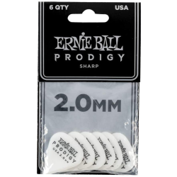 Ernie Ball 9341 2.0mm white sharp Prodigy 6-pack mediatori Ernie Ball 9341 2.0mm white sharp Prodigy 6-pack mediatori