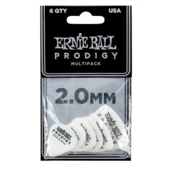 Ernie Ball 9343 2.00mm White Multipack Prodigy 6-pack mediatori Ernie Ball 9343 2.00mm White Multipack Prodigy 6-pack mediatori
