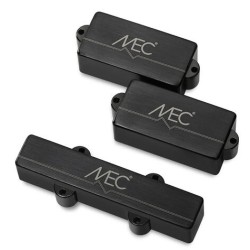 MEC Active P/J-Style Bass Pickup Set, Metal Cover, 4-String - Brushed Black Chrome skaņas noņēmēji