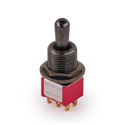 MEC Maxi Toggle Switch, Short, Solder Lugs, ON/ON/ON, DPDT - Black slēdzis