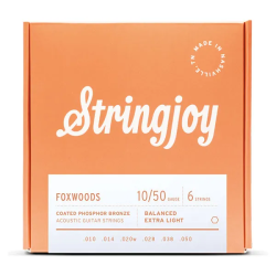 Stringjoy Foxwoods 10-50 Coated fosfora bronzas stīgas Stringjoy Foxwoods 10-50 Coated fosfora bronzas stīgas
