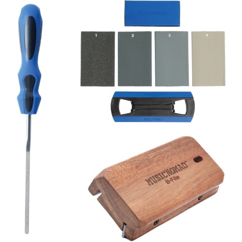 MusicNomad MN871 — ladu galu apstrādes komplekts, 8 daļas MusicNomad MN871 — ladu galu apstrādes komplekts, 8 daļas