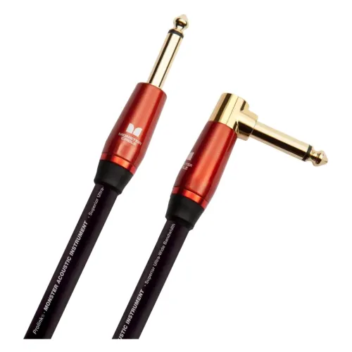 Monster Cable Acoustic 12 ft. - angled to straight 1/4” plugs — instrumentu vads