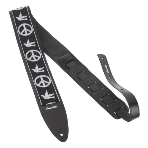 Souldier Torpedo Peace Dove - Black/White — ģitāras siksna Souldier Torpedo Peace Dove - Black/White — ģitāras siksna