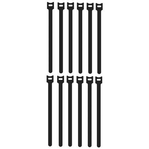 Procab hook & loop cable ties - 12 x 200 mm black Procab hook & loop cable ties - 12 x 200 mm black