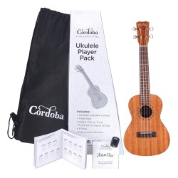 Cordoba Player Pack Concert ukuleles komplekts Cordoba Player Pack Concert ukuleles komplekts