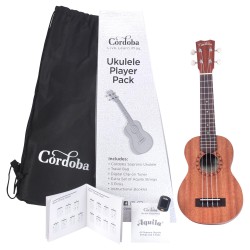 Cordoba Player Pack Soprano ukuleles komplekts Cordoba Player Pack Soprano ukuleles komplekts
