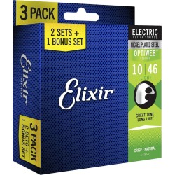 Elixir 16552 Electric Optiweb Light 10-46 3-pack stīgas Elixir 16552 Electric Optiweb Light 10-46 3-pack stīgas