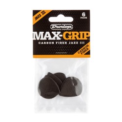 Dunlop 471P3C MAX GRIP JAZZ 3 CARBON (6-PACK) mediatoru paka