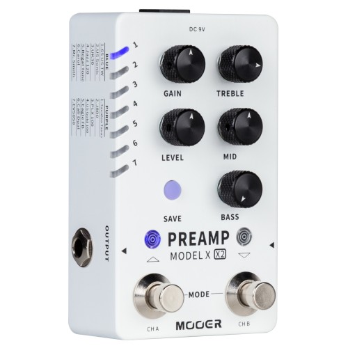 Mooer Preamp Model X2 - Dual-Channel Digital Preamp pedālis Mooer Preamp Model X2 - Dual-Channel Digital Preamp pedālis