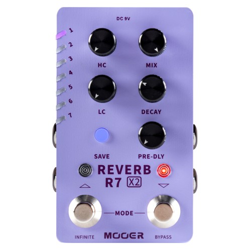 Mooer R7 X2 Reverb - Digital Reverb pedālis Mooer R7 X2 Reverb - Digital Reverb pedālis