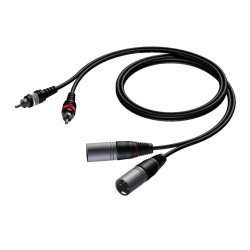 Procab 2 x XLR male - 2 x RCA/Cinch male 3 meter Procab 2 x XLR male - 2 x RCA/Cinch male 3 meter