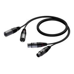 Procab 2 x XLR male - 2 x XLR female 0,5 meter Procab 2 x XLR male - 2 x XLR female 0,5 meter