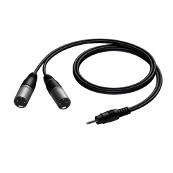 Procab 3.5 mm Jack male stereo - 2 x XLR male 1,5 meter Procab 3.5 mm Jack male stereo - 2 x XLR male 1,5 meter