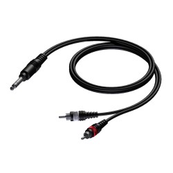 Procab 6.3 mm Jack male stereo - 2 x RCA/Cinch male 3 meter Procab 6.3 mm Jack male stereo - 2 x RCA/Cinch male 3 meter
