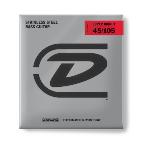 Dunlop DBSBS45105 Steel super bright SET/4 stīgas Dunlop DBSBS45105 Steel super bright SET/4 stīgas