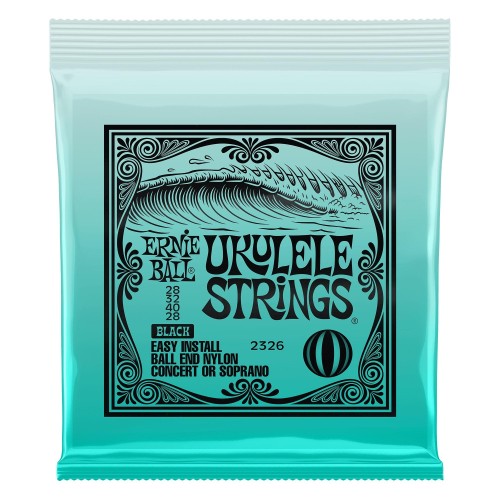 Ernie Ball 2326 Concert Soprano Nylon Ball End, black ukuleles stīgas Ernie Ball 2326 Concert Soprano Nylon Ball End, black ukuleles stīgas