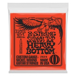 Ernie Ball 2624 Skinny Top Heavy Bottom Slinky 8-String 9-80 stīgas Ernie Ball 2624 Skinny Top Heavy Bottom Slinky 8-String 9-80 stīgas