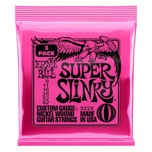 Ernie Ball 3223 Super Slinky 3 Pack 9-42 stīgas Ernie Ball 3223 Super Slinky 3 Pack 9-42 stīgas