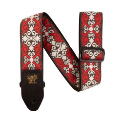 Ernie Ball 4695 Red Trellis Jacquard ģitāras siksna Ernie Ball 4695 Red Trellis Jacquard ģitāras siksna