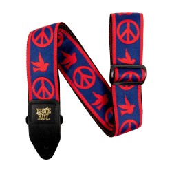 Ernie Ball 4698 Red and Blue Peace Love Dove Jacquard ģitāras siksna Ernie Ball 4698 Red and Blue Peace Love Dove Jacquard ģitāras siksna