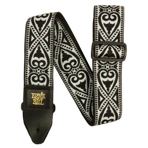 Ernie Ball 5345 Black Heart Jacquard ģitāras siksna Ernie Ball 5345 Black Heart Jacquard ģitāras siksna