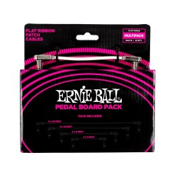 Ernie Ball Flat Ribbon Patch Cables Pedalboard Multi-Pack - White vadu komplekts Ernie Ball Flat Ribbon Patch Cables Pedalboard Multi-Pack - White vadu komplekts