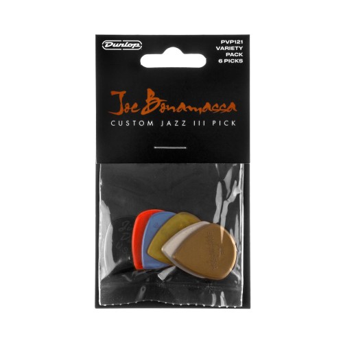 Dunlop PVP121 Joe Bonamassa Jazz lll Variety Pack (6PACK) mediatoru komplekts Dunlop PVP121 Joe Bonamassa Jazz lll Variety Pack (6PACK) mediatoru komplekts