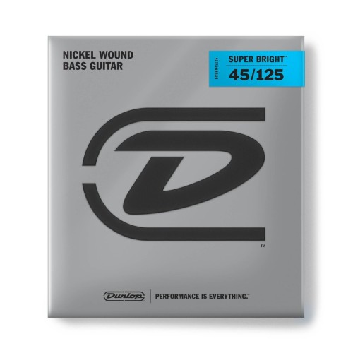 Dunlop DBSBN45125 Super Bright Nickel 45–125 — 5 stīgu basģitāras stīgas Dunlop DBSBN45125 Super Bright Nickel 45–125 — 5 stīgu basģitāras stīgas