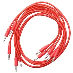 Erica Synths Braided Eurorack 60 cm Red (5 pcs) — savienojuma vadu komplekts Erica Synths Braided Eurorack 60 cm Red (5 pcs) — savienojuma vadu komplekts