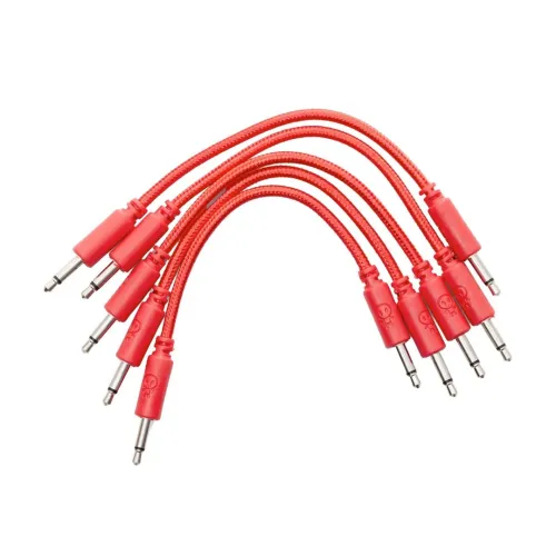 Erica Synths Braided Eurorack 10 cm Red (5 pcs) — savienojuma vadu komplekts