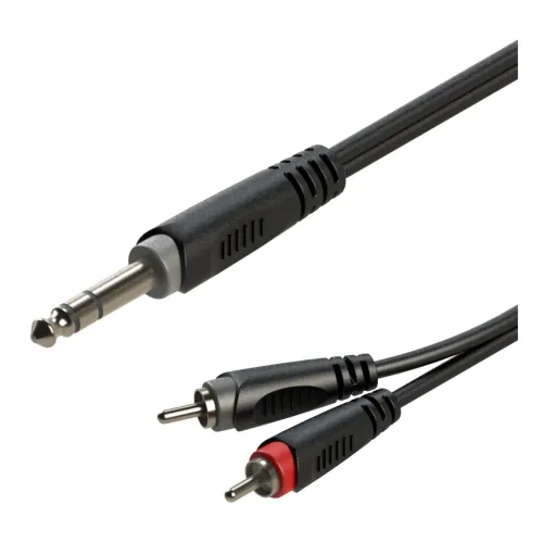 Roxtone SAYC110L3 — Y veida audio vads Jack 6,3 mm stereo ↔ 2 × RCA, 3 m Roxtone SAYC110L3 — Y veida audio vads Jack 6,3 mm stereo ↔ 2 × RCA, 3 m