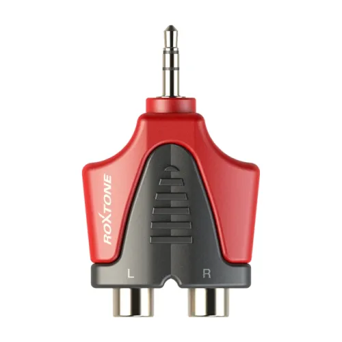Roxtone RPAN350 — audio pāreja Jack 3,5 mm stereo ↔ 2 × RCA female Roxtone RPAN350 — audio pāreja Jack 3,5 mm stereo ↔ 2 × RCA female