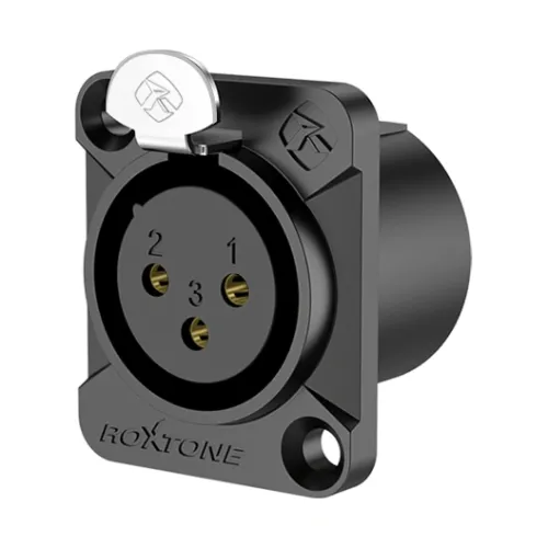 Roxtone RX3FD-BG — XLR female paneļa ligzda Roxtone RX3FD-BG — XLR female paneļa ligzda