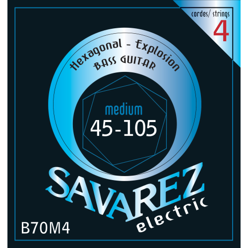 Savarez Hexagonal Explosion B70M4 — basģitāras stīgu komplekts 45–105 Savarez Hexagonal Explosion B70M4 — basģitāras stīgu komplekts 45–105
