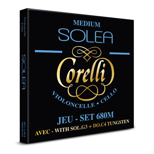 Corelli Solea 680M — vidēja sprieguma čella stīgu komplekts Corelli Solea 680M — vidēja sprieguma čella stīgu komplekts
