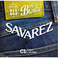 Savarez Acoustic Bronze A130CL — akustiskās ģitāras stīgu komplekts 11–52 Savarez Acoustic Bronze A130CL — akustiskās ģitāras stīgu komplekts 11–52