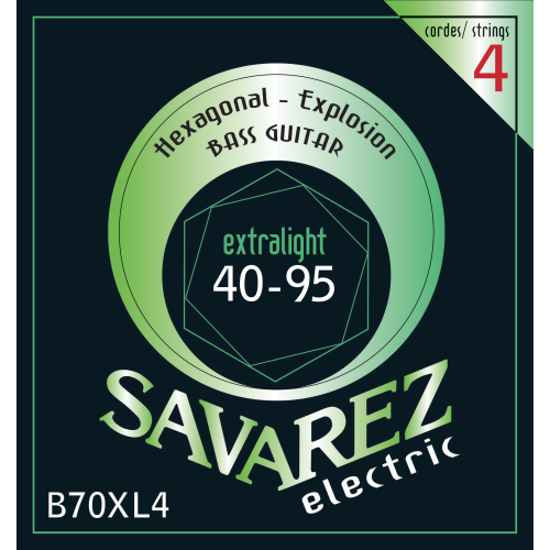 Savarez Hexagonal Explosion B70XL4 — basģitāras stīgu komplekts 40–95 Savarez Hexagonal Explosion B70XL4 — basģitāras stīgu komplekts 40–95