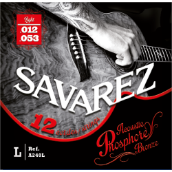 Savarez Acoustic Phosphor Bronze A240L — 12 stīgu akustiskās ģitāras stīgu komplekts 12–53 Savarez Acoustic Phosphor Bronze A240L — 12 stīgu akustiskās ģitāras stīgu komplekts 12–53