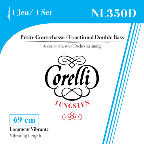 Corelli Fractional Double Bass Tungsten NL350D — kontrabasa stīgu komplekts
