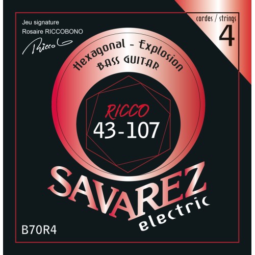 Savarez Hexagonal Explosion Ricco B70R4 — basģitāras stīgu komplekts 43–107