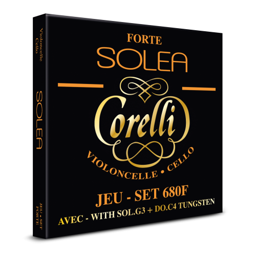 Corelli Solea 680F — augsta sprieguma čella stīgu komplekts Corelli Solea 680F — augsta sprieguma čella stīgu komplekts