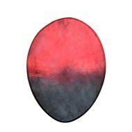 Terré 57 × 44 cm — ovāla šamaņu bunga, Sunset Earth — sarkana/melna