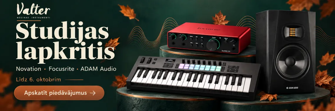 Studijas lapkritis — Novation, Focusrite un Adam Audio īpašie piedāvājumi līdz 6. oktobrim