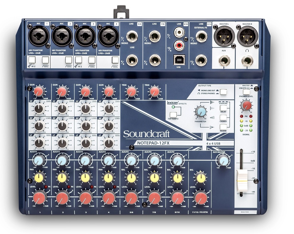 Soundcraft Notepad-12FX mikserpults ar USB un